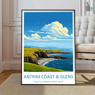 Antrim Coast and Glens Travel Print Wall Art Antri Poster
