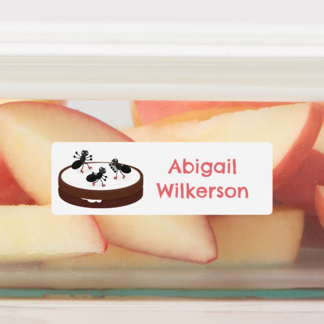 Ants Eis Skaten auf Cookie Cartoon personalisiert Etiketten (Befestigt)
