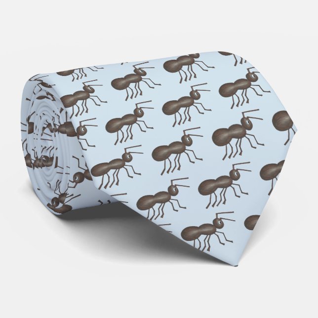Ants Marching Picnic Ant Black Blue Insekt Print Krawatte (Gerollt)