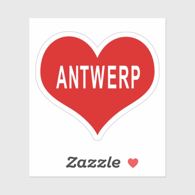 ANTWERP Rote Liebe Herz Vinyl Sticker (Blatt)