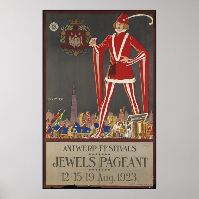 Antwerp Vintage Travel Poster und Retro Prints (Vorne)