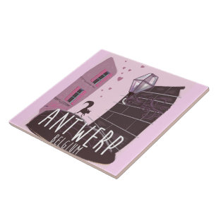 Antwerpen, Belgien Reiseplakat Fliese