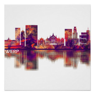 Antwerpen Belgien Skyline Poster