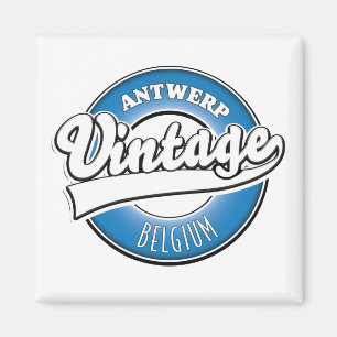 Antwerpen Belgien Vintage-Logo Postkarte Magnet