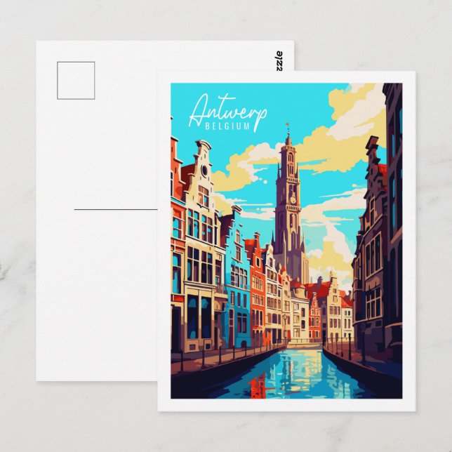 Antwerpen Belgien - Vintage Postkarte (Vorne/Hinten)