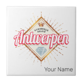 Antwerpen Flanders Belgien Retro Vintag Souvenir Fliese