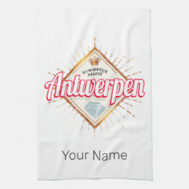 Antwerpen Flanders Belgien Retro Vintag Souvenir Geschirrtuch