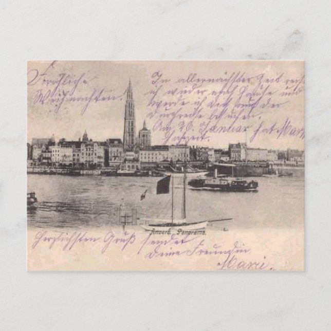 Antwerpen, Replik Karte c. 1900 (Vorderseite)