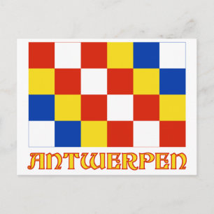 Antwerpener Flagge mit Name Postkarte
