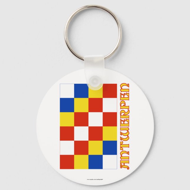 Antwerpener Flagge mit Name Schlüsselanhänger (Vorderseite)