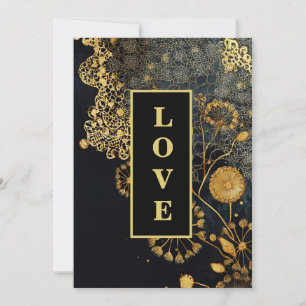 *~ Antwort 8. August QR Goldene Stickerei LOVE Vin Einladung
