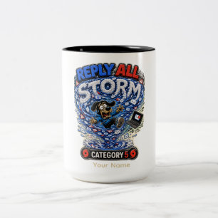 Antwort an Alle Sturm Personalisiertes Lustiges Bü Zweifarbige Tasse