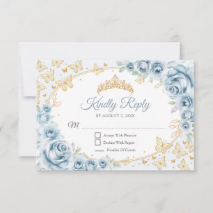 Antwort auf Baby Blue Gold Quinceanera