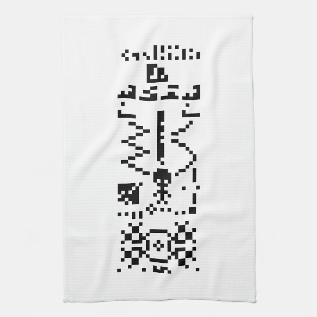 Antwort auf die binäre Meldung von Arecibo Geschirrtuch (Vertikal)