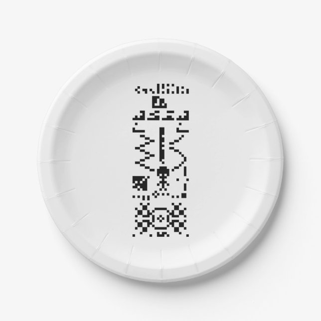Antwort auf die binäre Meldung von Arecibo Pappteller (Vorderseite)