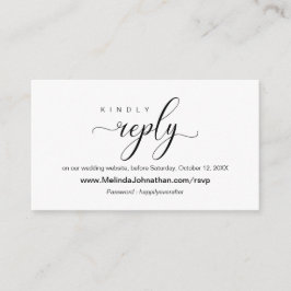 Antwort auf die RSVP-Website für Online-Hochzeiten Begleitkarte