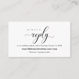 Antwort auf die RSVP-Website für Online-Hochzeiten Begleitkarte