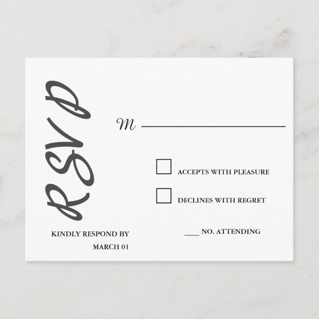 Antwort auf moderne Schlichte Minimalistische Einf Postkarte (Vorderseite)