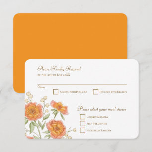 Antwort auf Orange Rose Hochzeits-RSVP Einladung