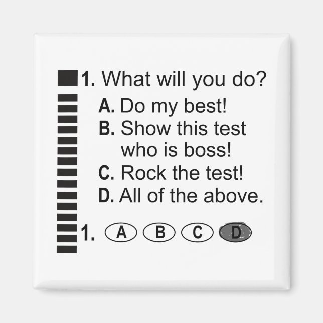 Antwort Blatt Rock The Exam School Testing Encoura Magnet (Vorne)
