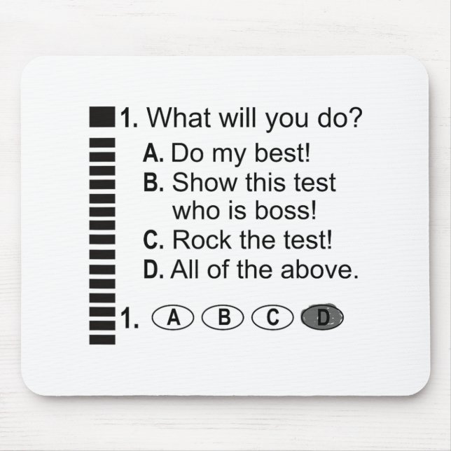 Antwort Blatt Rock The Exam School Testing Encoura Mousepad (Vorne)