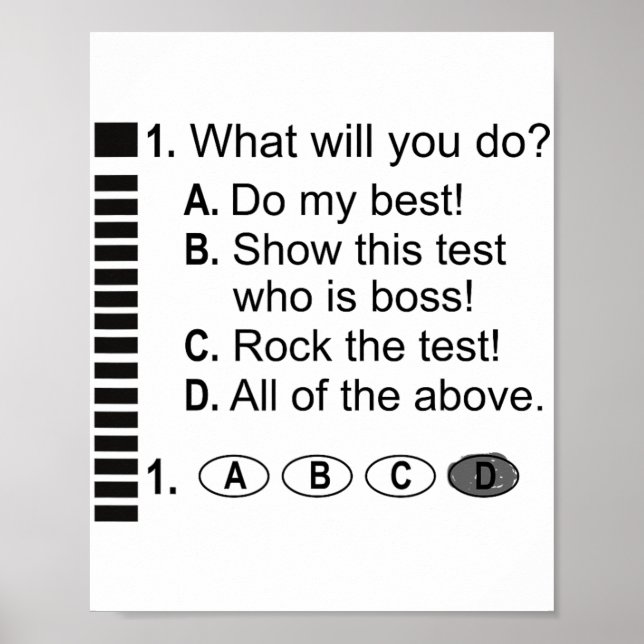 Antwort Blatt Rock The Exam School Testing Encoura Poster (Vorne)