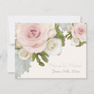 Antwort-Blumen-Hochzeitsrose Sukkulenten-Blatt RSVP Karte