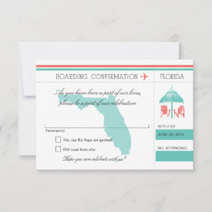 Antwort Bordkarte nach Florida Mint und Coral