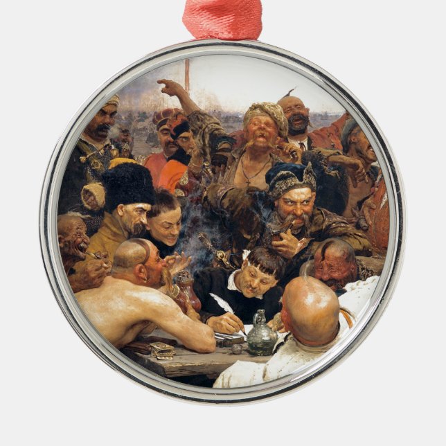 Antwort der ukrainischen Kosaken/Kosaken von Repin Ornament Aus Metall (Vorne)