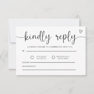 Antwort, Einsteckkarte für Hochzeiten, einfache UA RSVP Karte