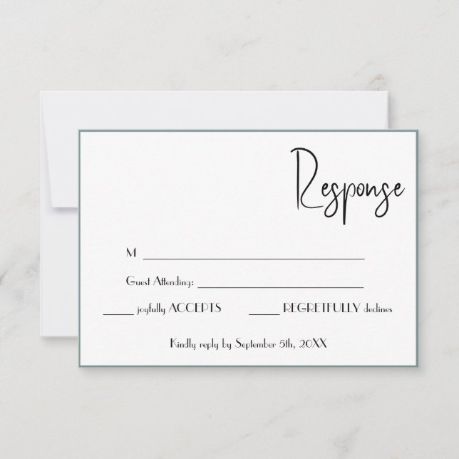 Antwort-Hochzeitkarte RSVP Karte (Vorderseite)