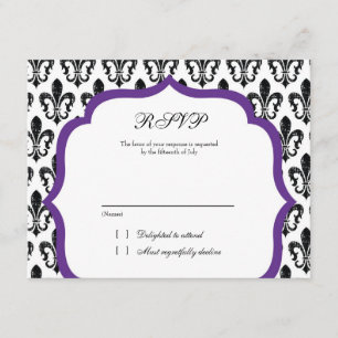 Antwort-Karte für Hochzeiten New Orleans Lila RSVP Karte