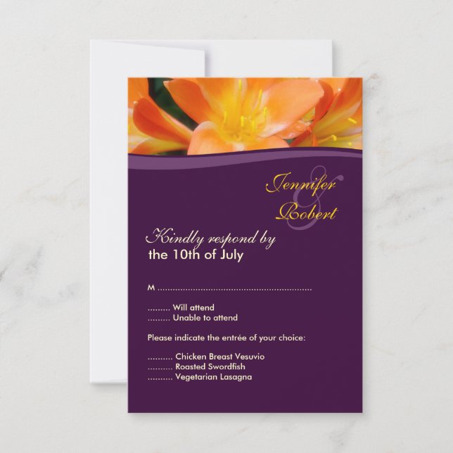 Antwort-Karte für Hochzeiten RSVP Karte (Vorderseite)