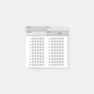 Antwortblatt (Blasen)-Schwarz und Weiß Post-it Klebezettel