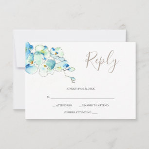 Antworten auf RSVP-Karten der Orchideen-Blume RSVP Karte