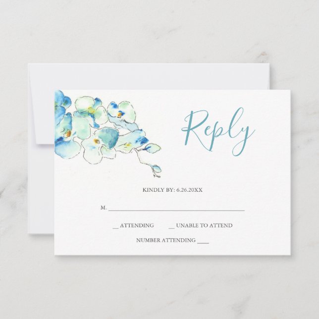 Antworten auf RSVP-Karten der Orchideen-Blume RSVP Karte (Vorderseite)