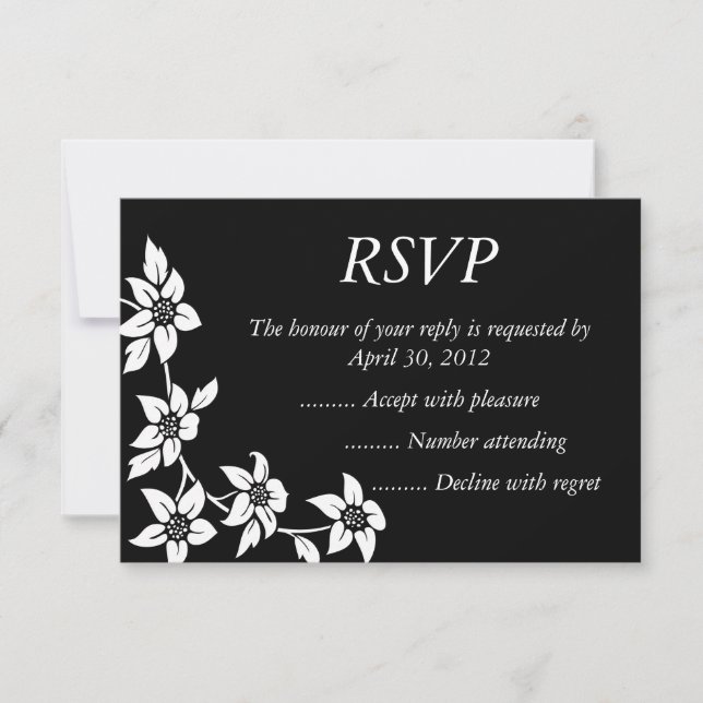 Antworten auf Schwarz-Weiß-Ereignisse, UAWG oder A RSVP Karte (Vorderseite)