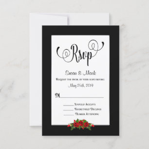 Antworten, Rote Rosen Kollektion/Schwarz/Rot RSVP Karte
