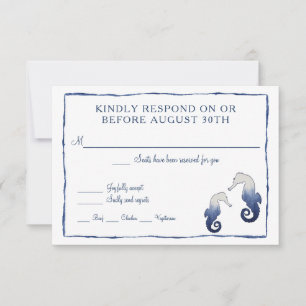 Antworten Shibori Kumo Aquarell Strand Seepferdche RSVP Karte
