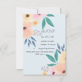 Antwortkarte - Blumenzehen RSVP Karte