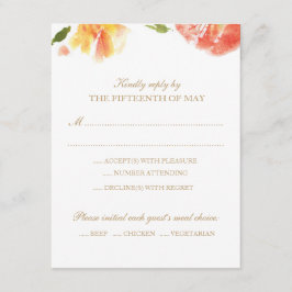Antwortkarte für Aquarellfarben-Rose RSVP Karte