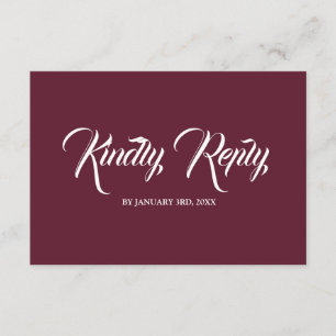Antwortkarte für Burgund und Weiße UAWG RSVP Karte