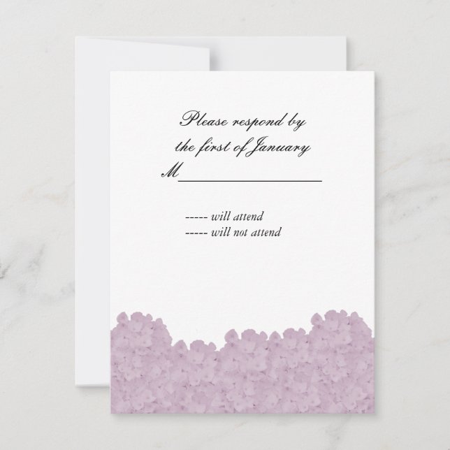 Antwortkarte für die Hydrangea-Blush-Pink-Hydrange RSVP Karte (Vorderseite)