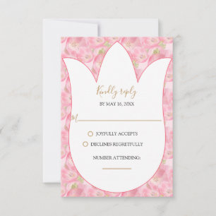 Antwortkarte für die rosa Aquarellfarben RSVP Karte