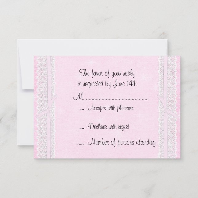 Antwortkarte für die rosa Multifunktionsleiste und RSVP Karte (Vorderseite)