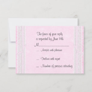 Antwortkarte für die rosa Multifunktionsleiste und RSVP Karte