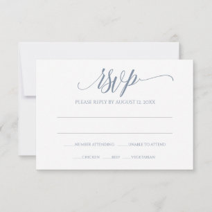 Antwortkarte für RSVP   Luxus-Kalligrafie (Staubbl Karte