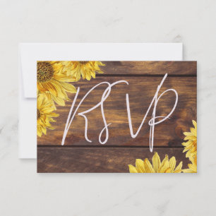 Antwortkarte für rustikale Holzsonnenblumen-UAWG RSVP Karte