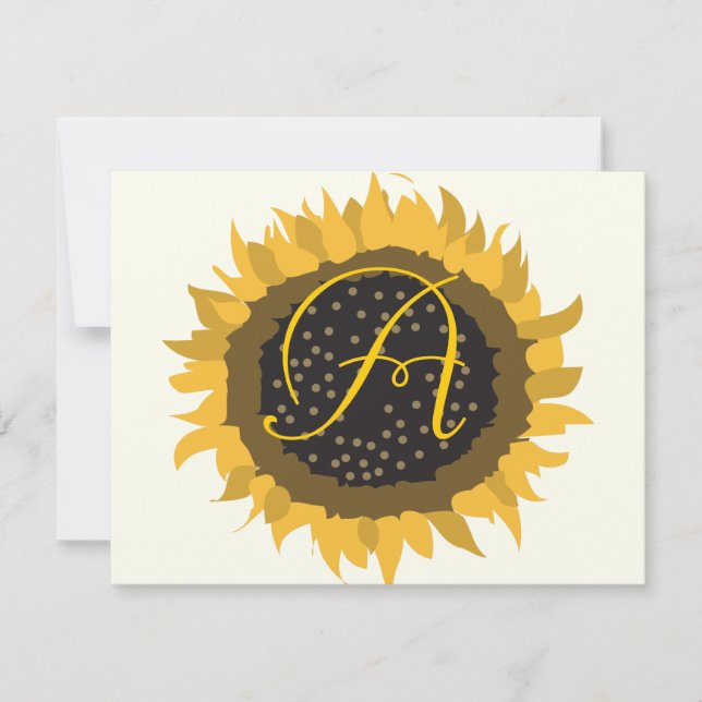Antwortkarte für Sonnenblumen Einladung (Vorderseite)