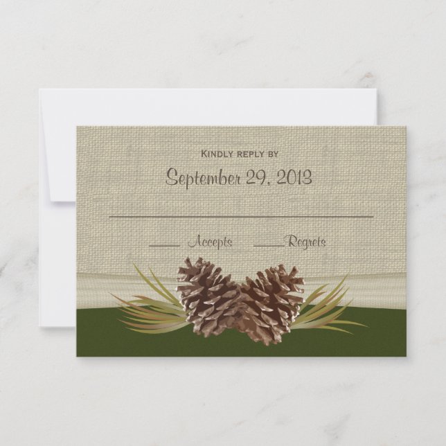 Antwortkarte für Wälder mit Pinecones RSVP Karte (Vorderseite)